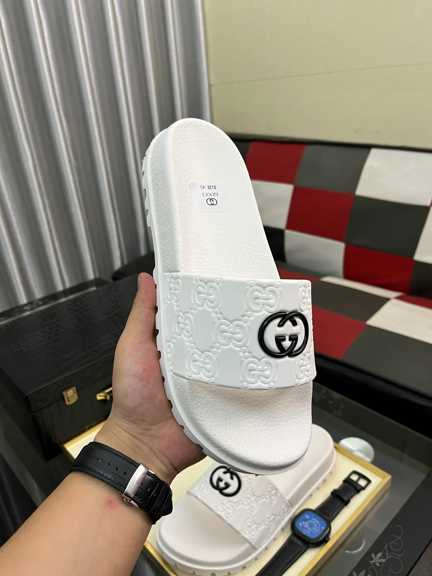 Men's men's shoes💰260⌚️⌚️ＧＵＣＣＩ.Gucci.Official website 1:1 popular slippers hot sale! Original original material 🩴 SIZE: 38-46 (45.46 non-refundable)
